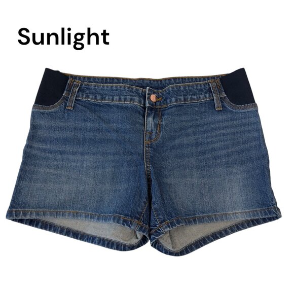 Isabel Maternity By Ingrid & Isabel Womens Mid-Short Denim Shorts Size 6 - Picture 1 of 10